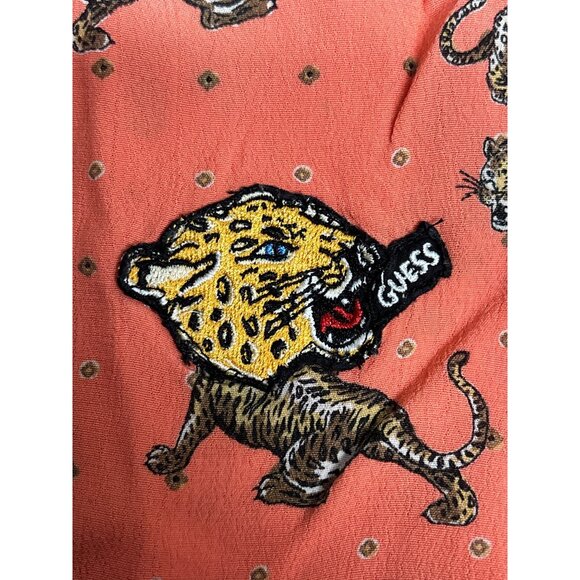 Guess Kids Leopard Print T-Shirt Orange 14Y Viscose & Polyester - Picture 5 of 9